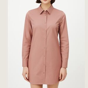 ACNE STUDIOS long button up shirt tunic mini shirt dress clay colour 40EU-medium